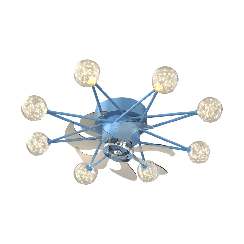 Indoor Ceiling Fans with Lights Star-Shaped Adjustable Light