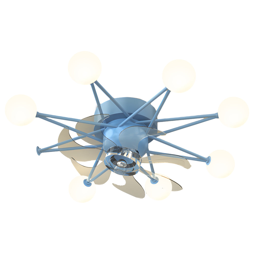 Indoor Ceiling Fans with Lights Star-Shaped Adjustable Light