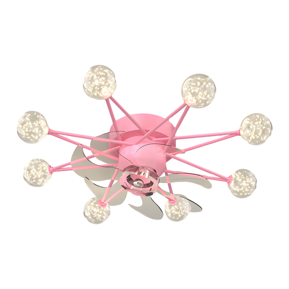 Indoor Ceiling Fans with Lights Star-Shaped Adjustable Light
