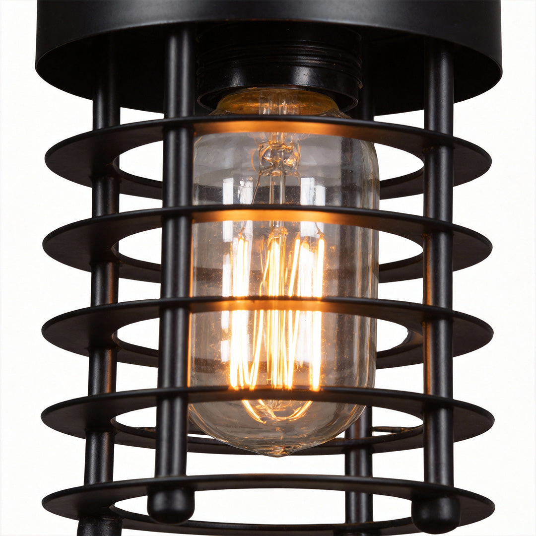 Industrial Cage Pendant Light 1-Light Metal Ceiling Light