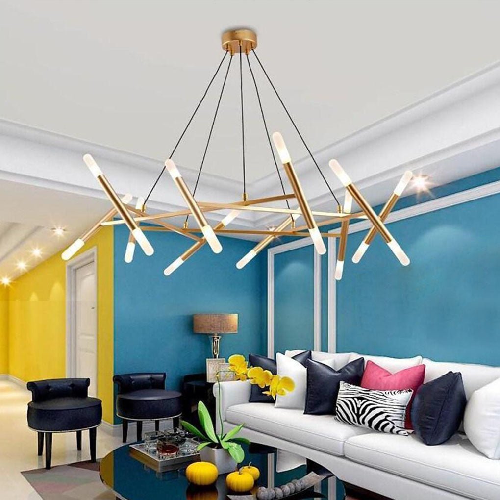 Creative Metal Design 16-Lights LED Industrial Chandeliers Hanging Lamp