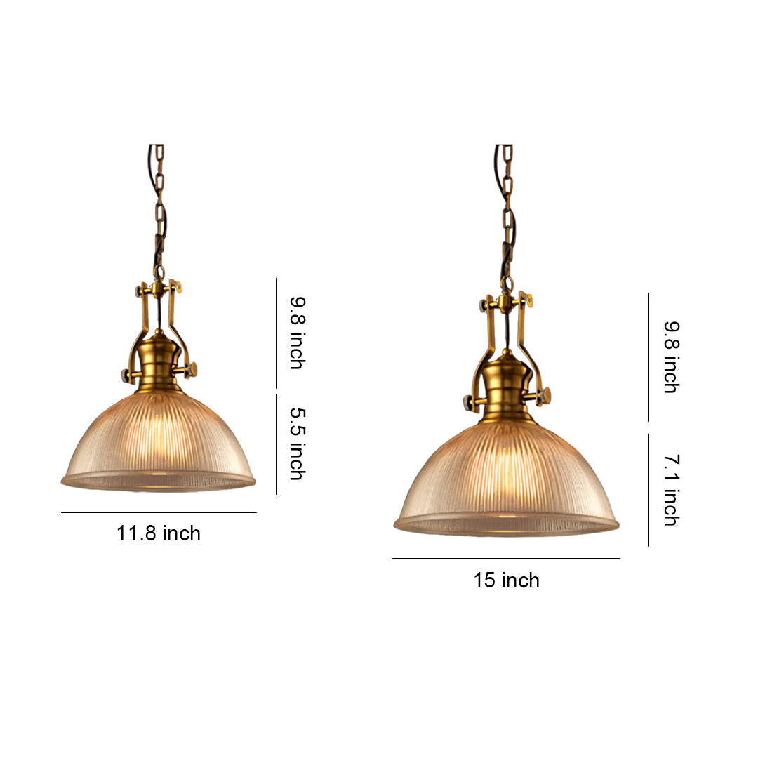 Textured Glass Pendant Light Retro Industrial Glass Ceiling Light