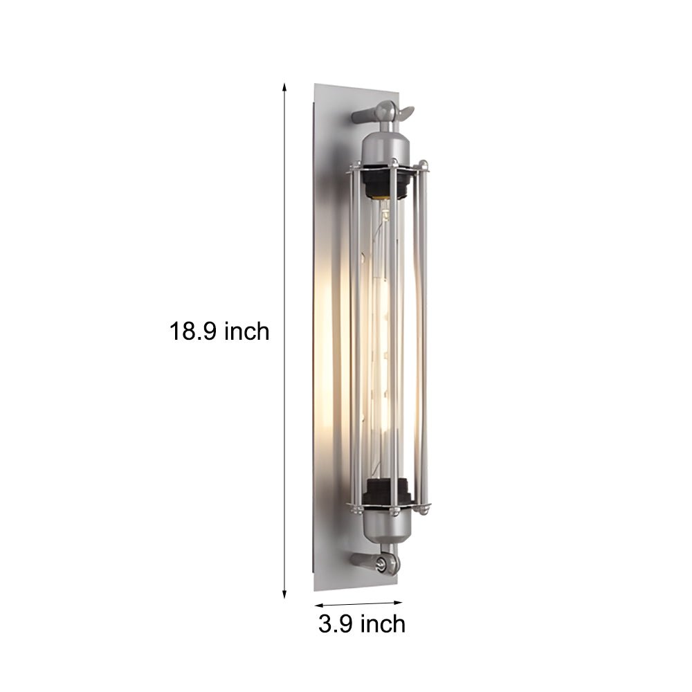 Industrial Vintage Flute Iron 1-Light Wall Lamp - Chrome