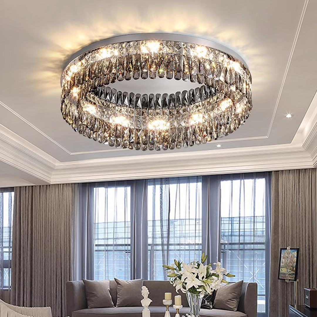 Ceiling Round LED Lights Luxury French Crystal Ceiling Light