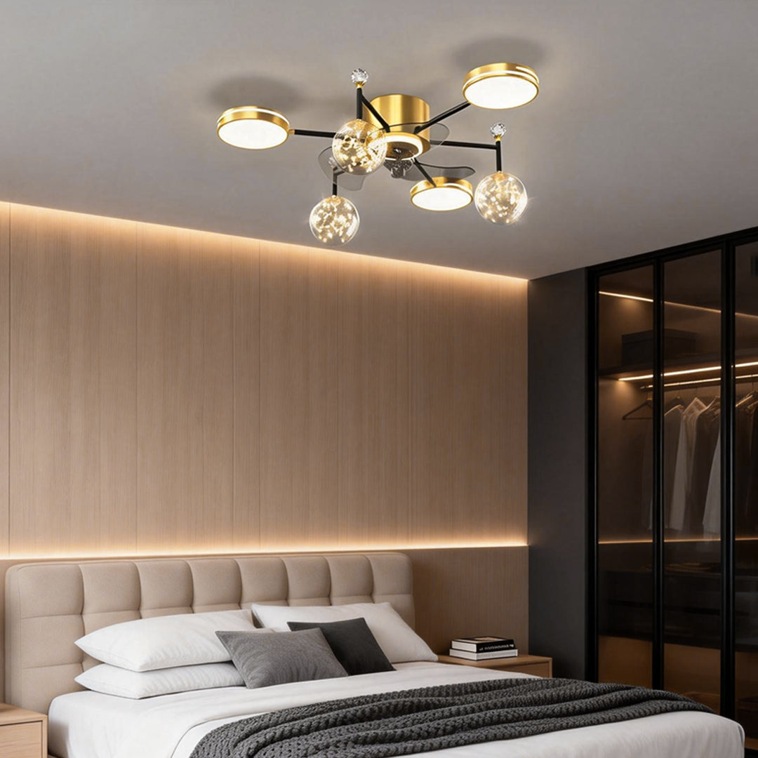 Invisible Blade Fan Light Modern Luxury Star Sphere Light