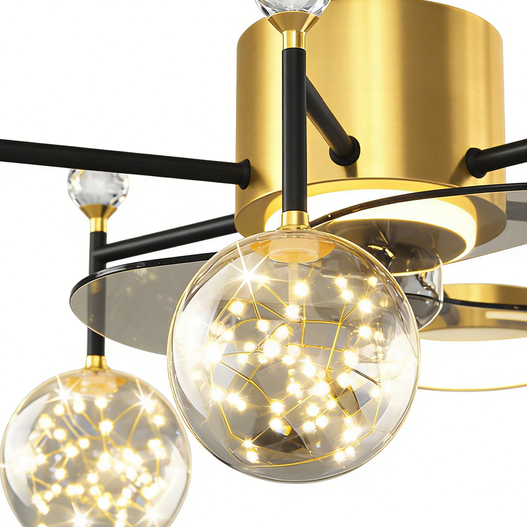 Invisible Blade Fan Light Modern Luxury Star Sphere Light