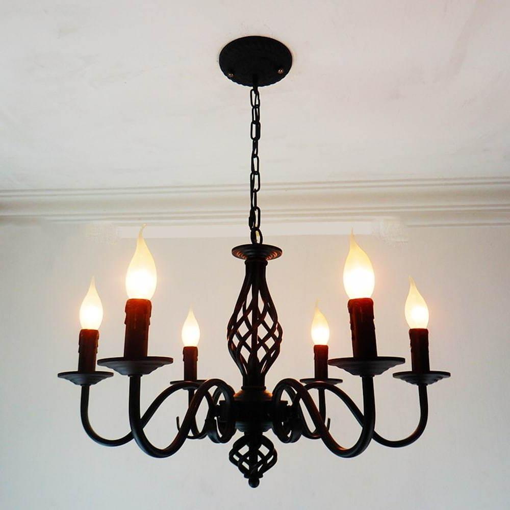 6 Lights LED Candle Pendant Light Modern Chandeliers
