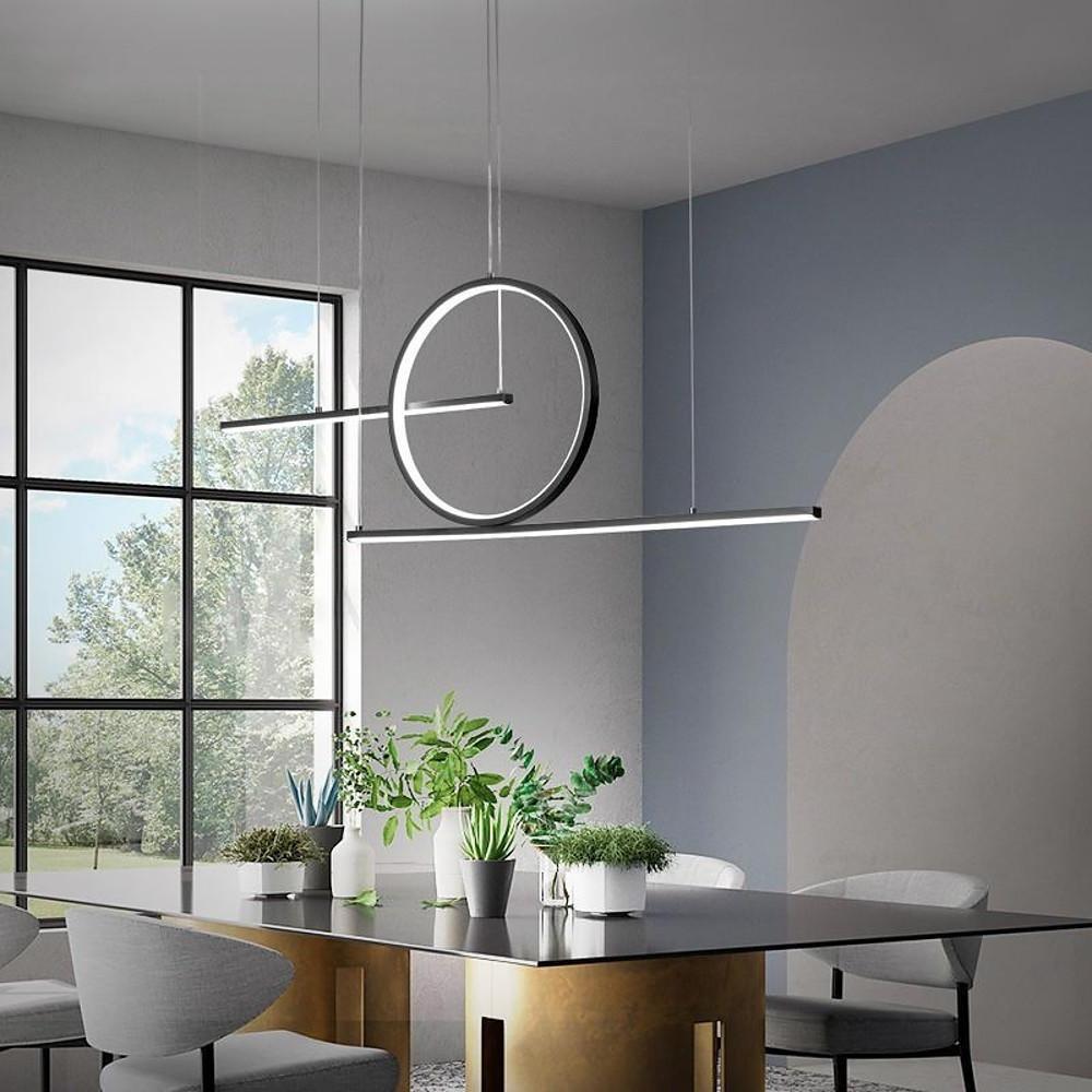 Circle Linear Design LED Modern Pendant Lighting Hanging Ceiling Lights for Dining Room
