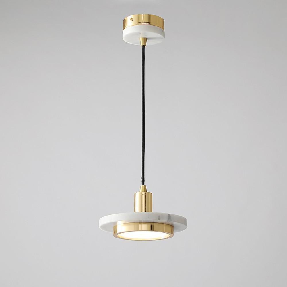 Double Circle Pendant Lighting Classic Metal Marble Ceiling Lights
