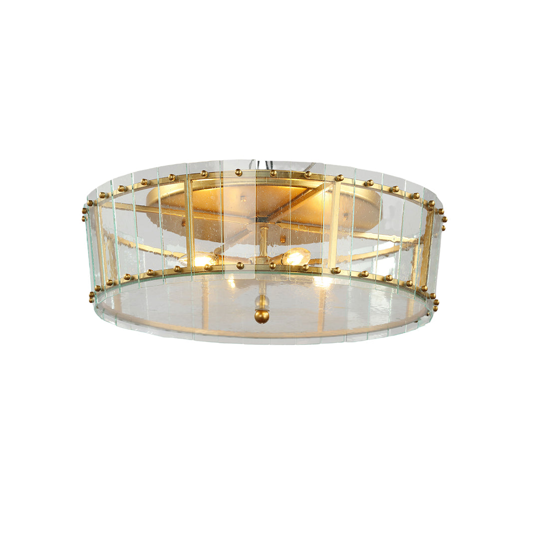 Flush Mount Gold Light Contemporary Elegant Luxury Round Glass Light