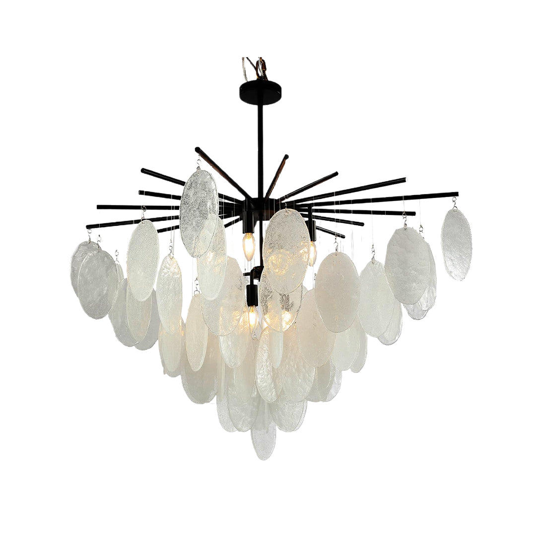 Mother of Pearl Chandelier Minimalist Metal Frame Ceiling Light