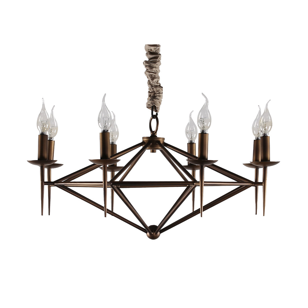 Brown Chandelier Nordic Style Acrylic Elegant Metal Ceiling Light