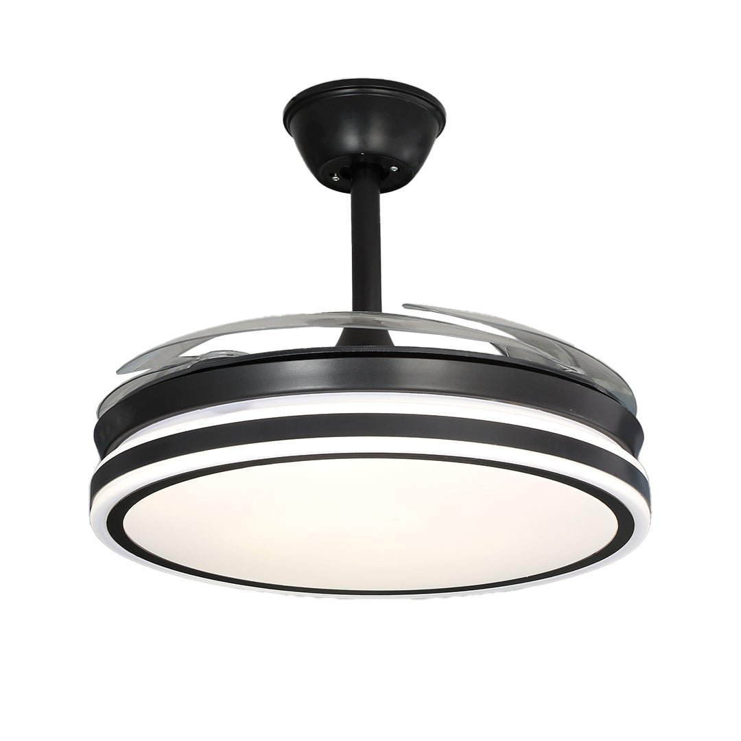 Black Ceiling Fan with Lights Remote Control Stylish All-Copper Lamp