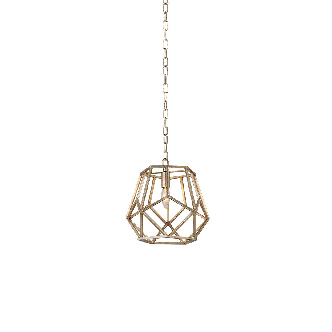 Gold Hanging Pendant Light Single Geometric Ceiling Light