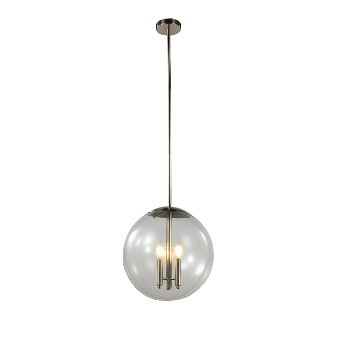 Glass Orb Pendant Light Contemporary Chic Silver Glass Ceiling Light