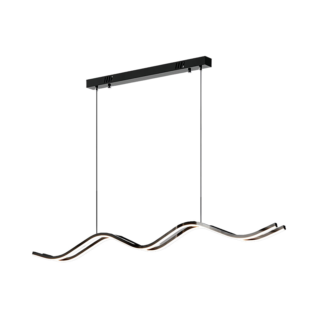 Black Kitchen Island Pendant Light Wavy Shape Minimalist Ceiling Light