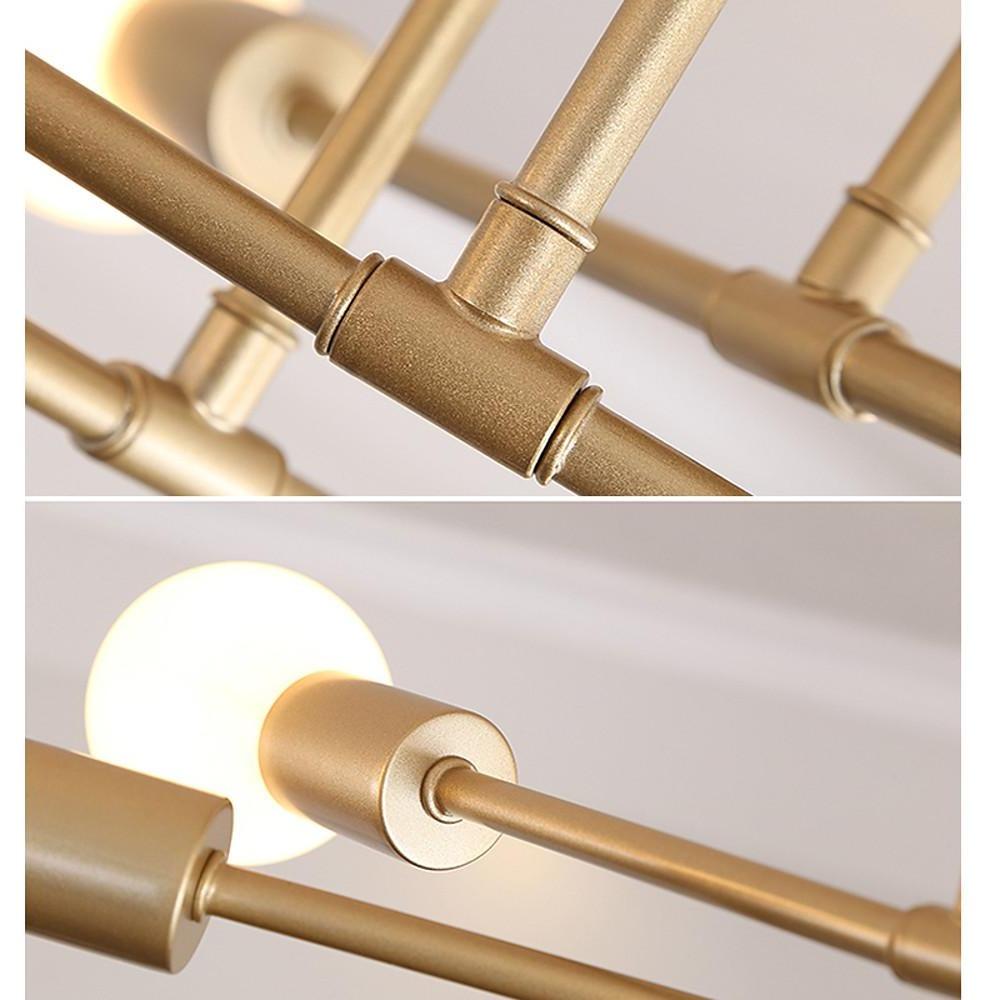6-Lights Globe LED Sputnik Chandelier Modern Iron Ceiling Light