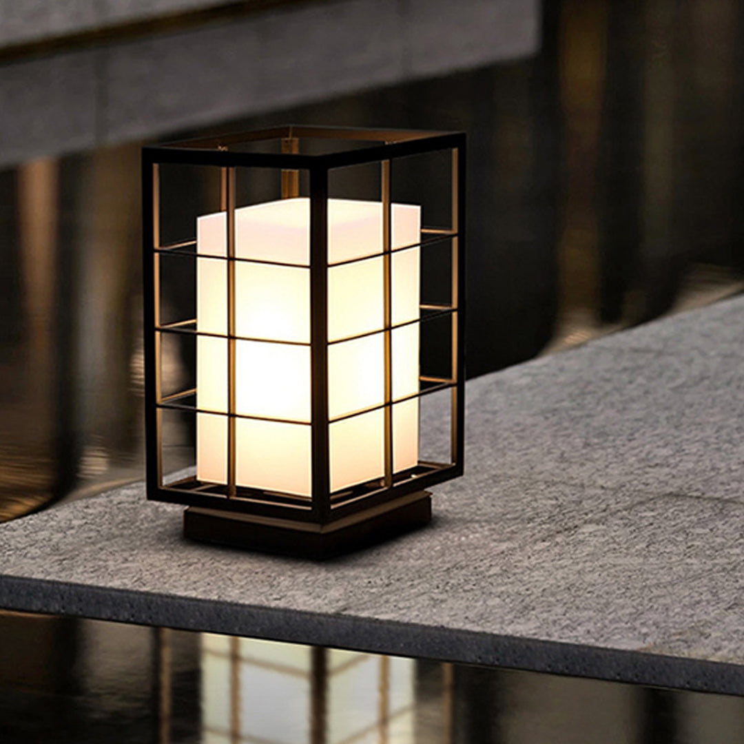 Black Modern Japanese Outdoor Lanterns Waterproof Garden lights