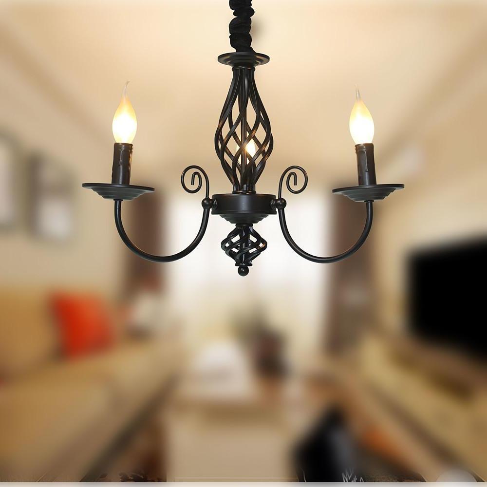 Triple Candles Shape Farmhouse Candelabra Pendant Light LED Oil Rubbed Bronze Light