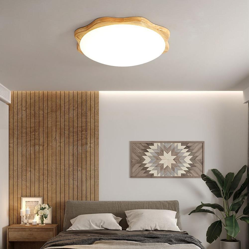 Circles Waves Minimalist Flush Mount Light LED Wood Ceiling Lights