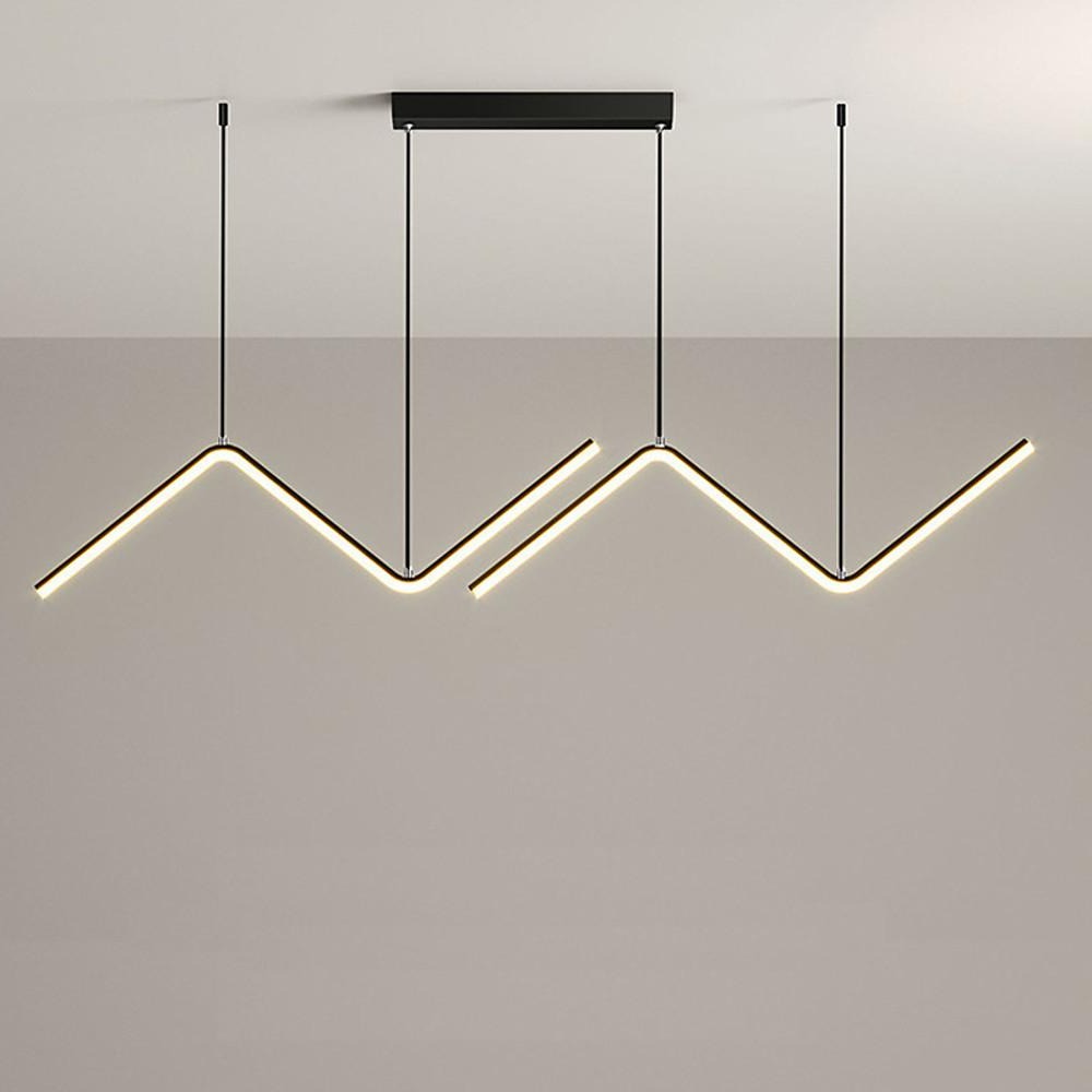 Nordic Minimalist LED 2-Lights Wave Shaped Design Dimmable Pendant Light
