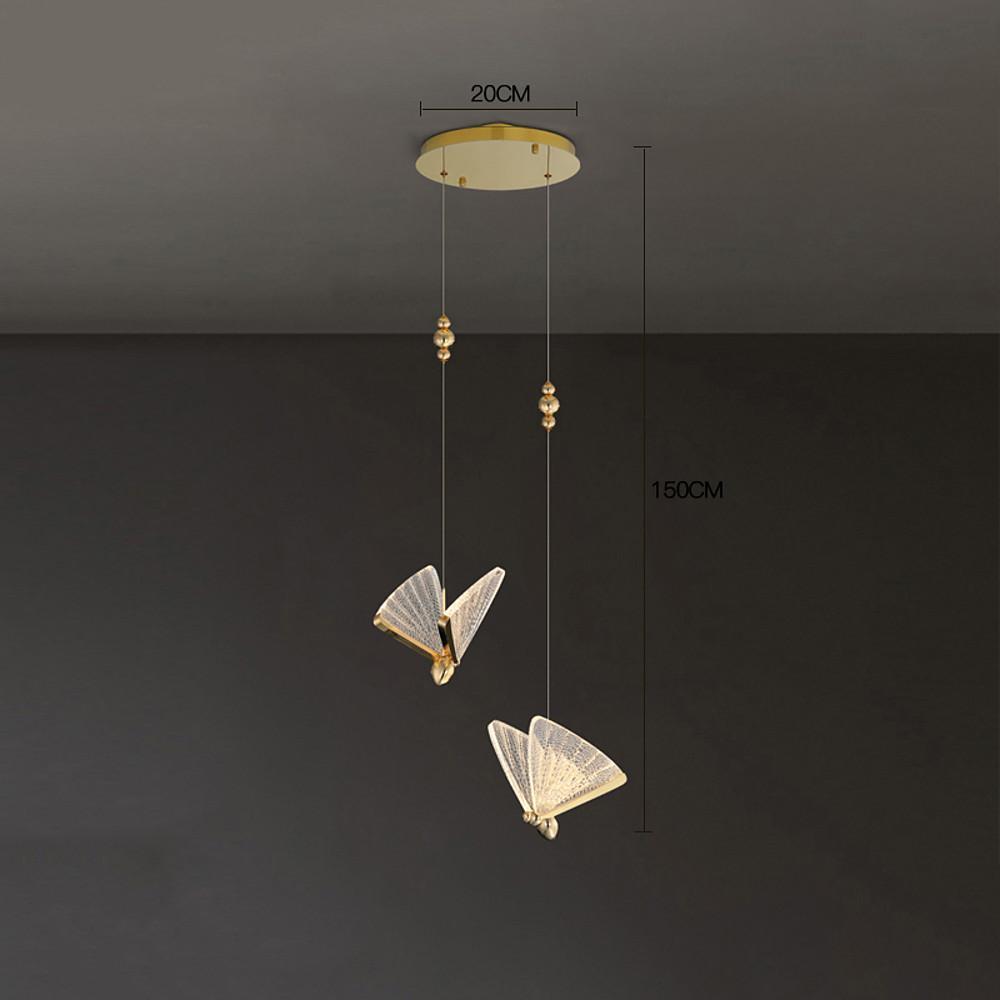 Butterfly Pendant Light Coastal Style Acrylic Ceiling Light