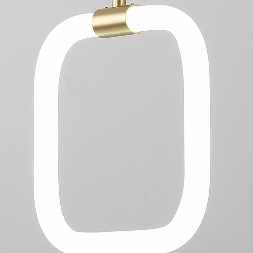 Square Pendant Light Copper Acrylic Geometrical LED Ceiling Lights