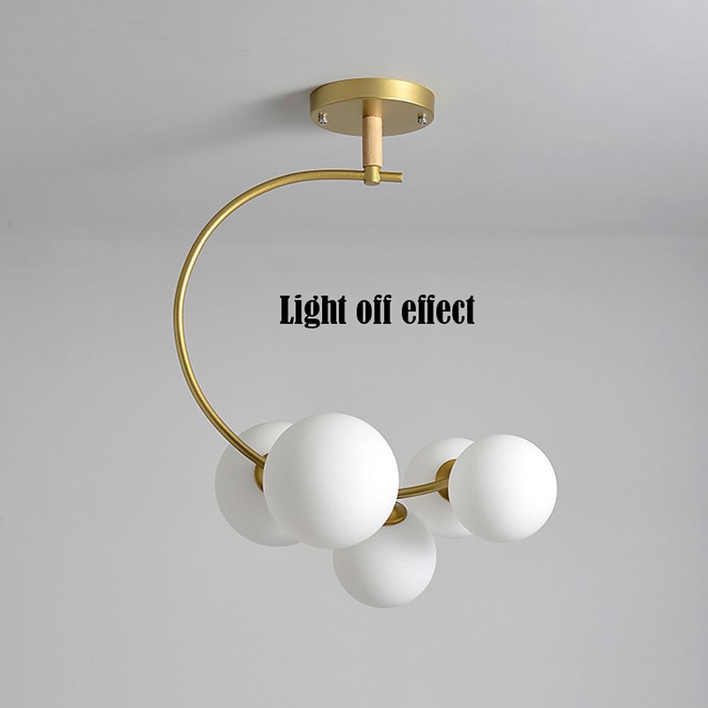 Nordic Style 5-Lights Cluster Globe Chandelier Gold and Black Ceiling Lights
