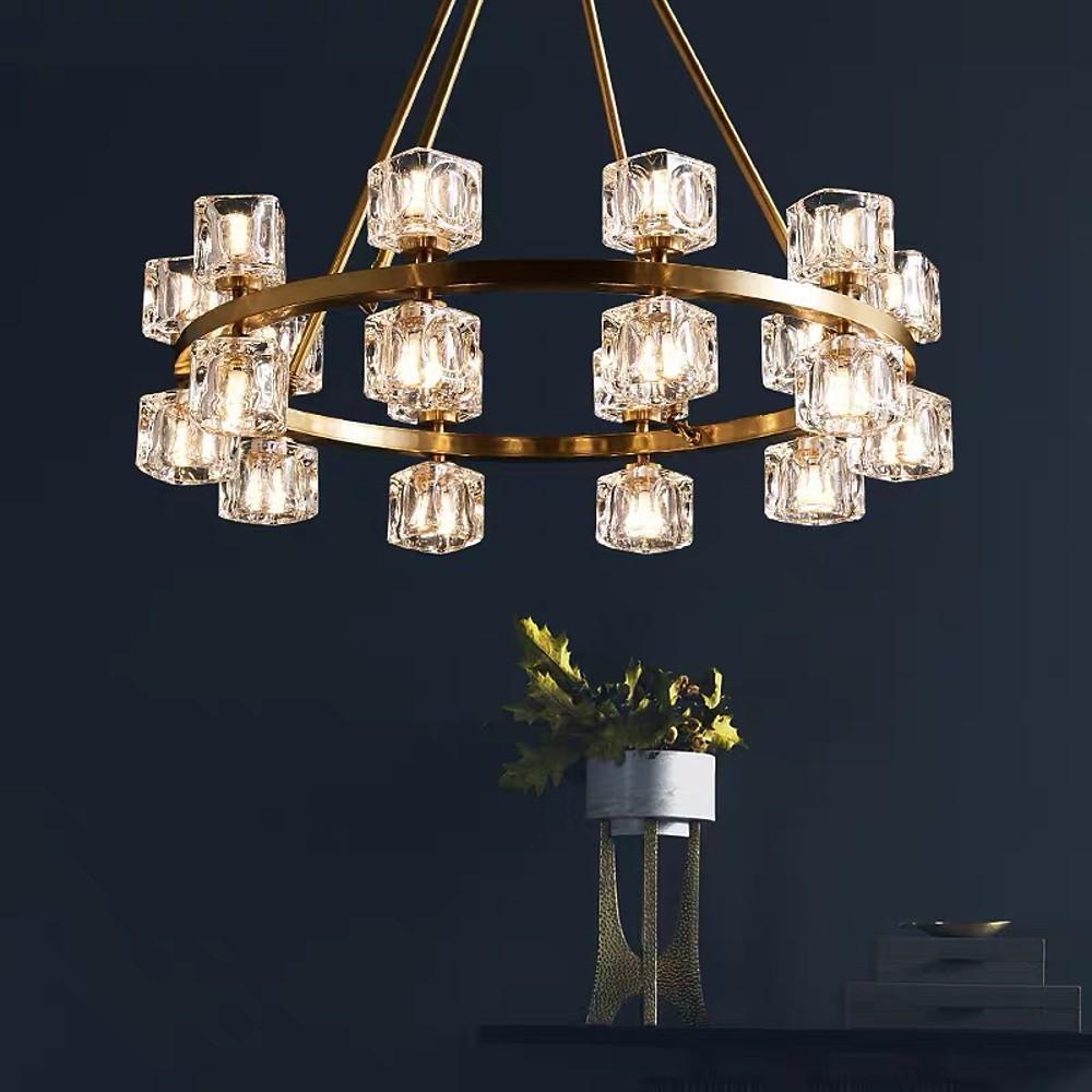 Circles Spotlights Industrial Brass Chandeliers LED Ceiling Light