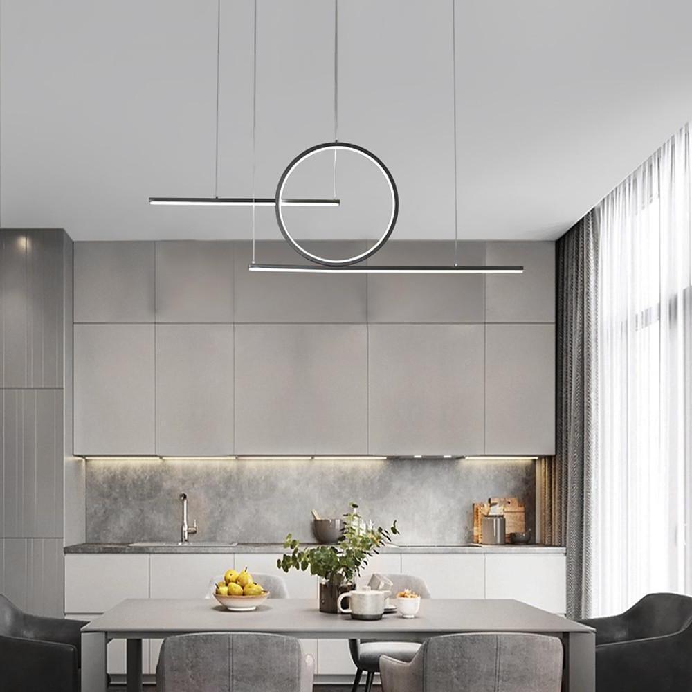 Circle Linear Design LED Modern Pendant Lighting Hanging Ceiling Lights for Dining Room