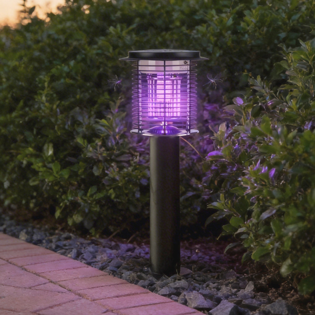 Lampara Mata Mosquitos Modern Black Metal Solar Light