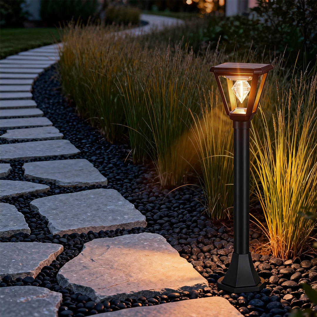 LED Post Cap Lights Outdoor Waterproof Black Plastic Light