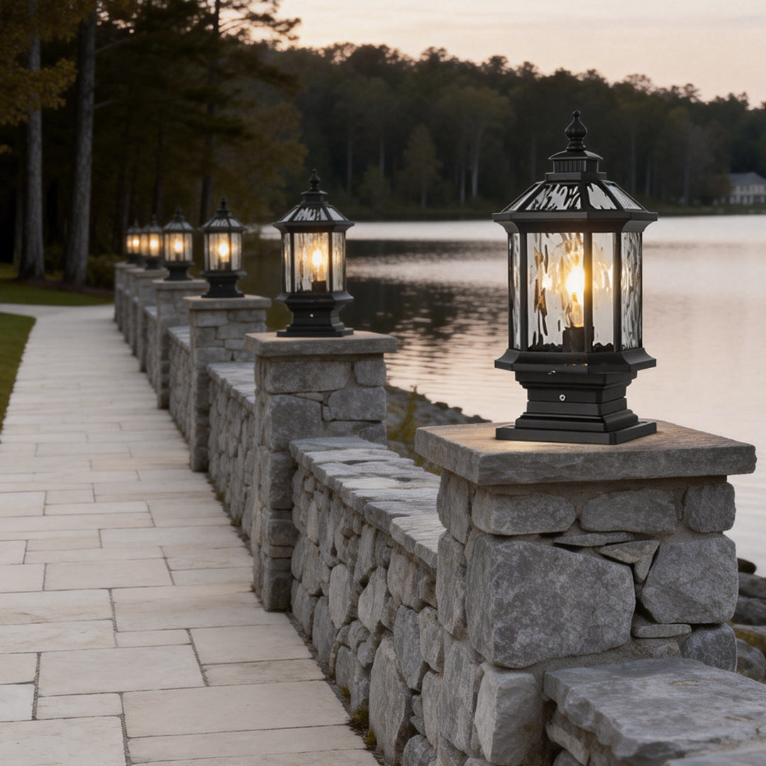 Lantern Pillar Lights European-Style Vintage Outdoor Pier Mount Light