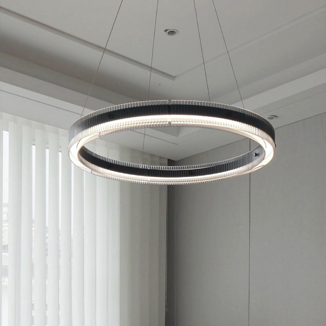 Black Round Chandeliers Italian Minimalist Glass Light