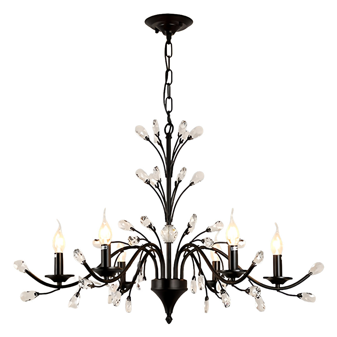 Contemporary Candle Chandelier LED Candelabra Bulbs Ceiling Light