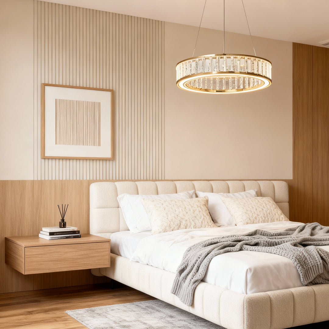 Large Crystal Chandeliers Luxury Circular Ceiling Light