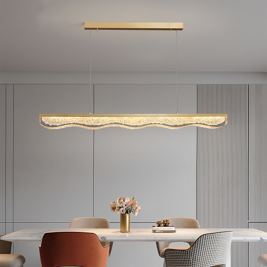 Large Gold Pendant Light Luxury Resin Crystal Shade Ceiling Lights