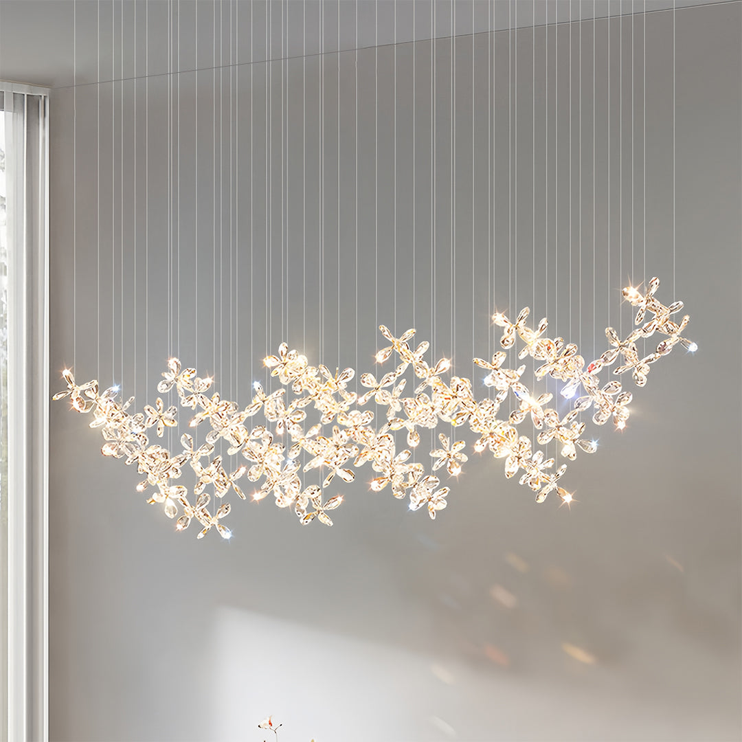 Rock Crystal Chandelier Italian Flower Island Light