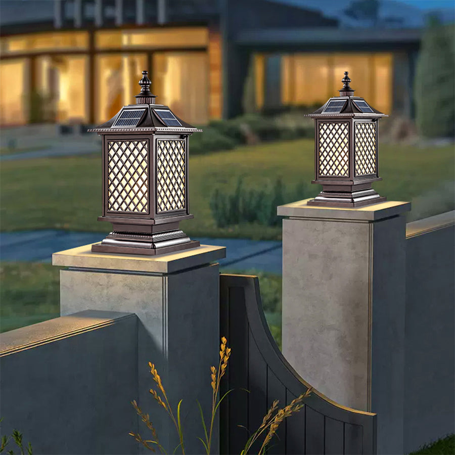 Pillar Light Fixtures Waterproof Three Color Temperature Adjustable