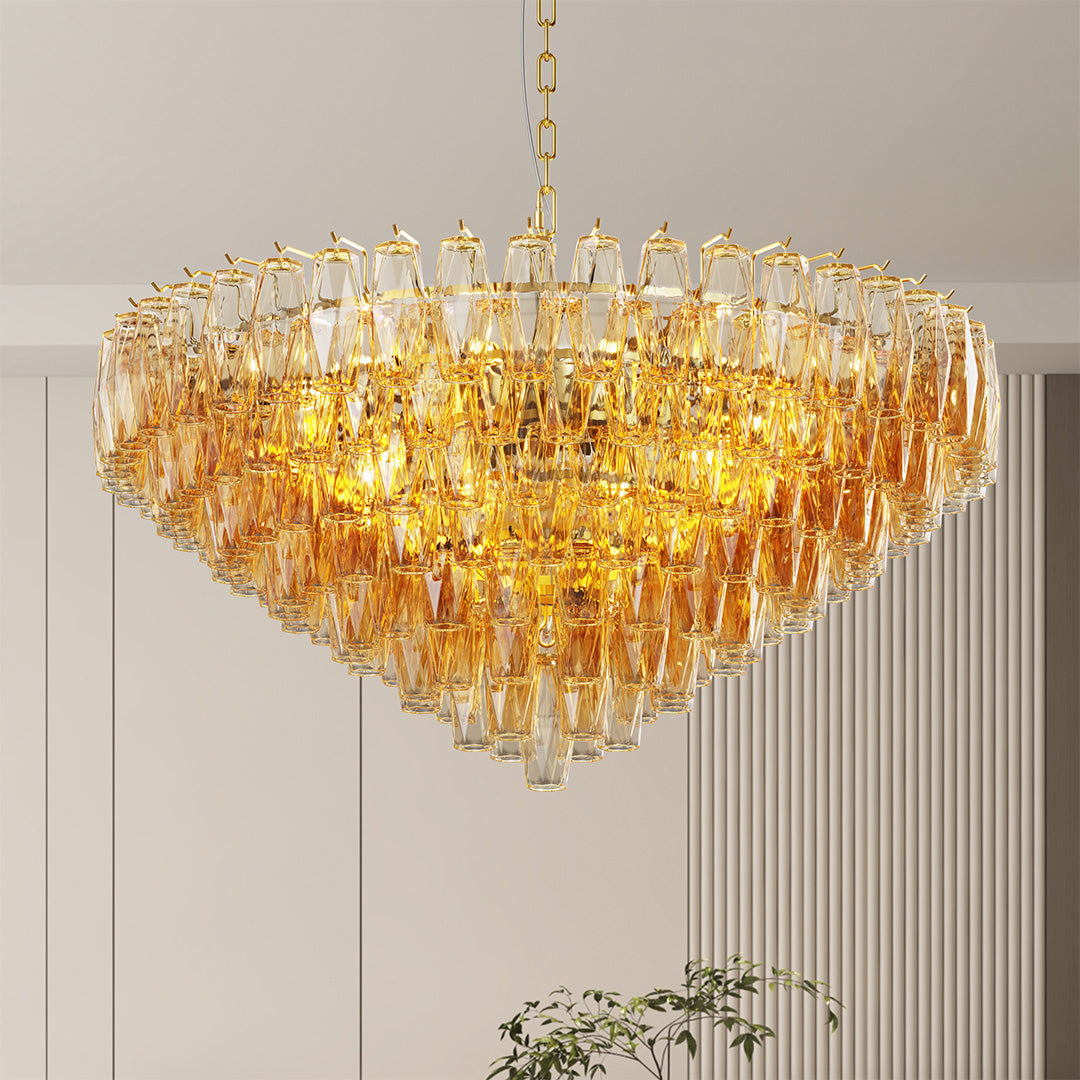 Glass Pendant Chandelier American Luxury Multi-head Ceiling Lights