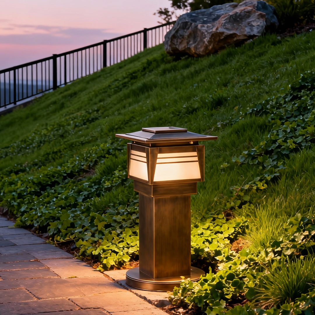 LED Bollard Garden Lights Outdoor Waterproof Copper Lamp