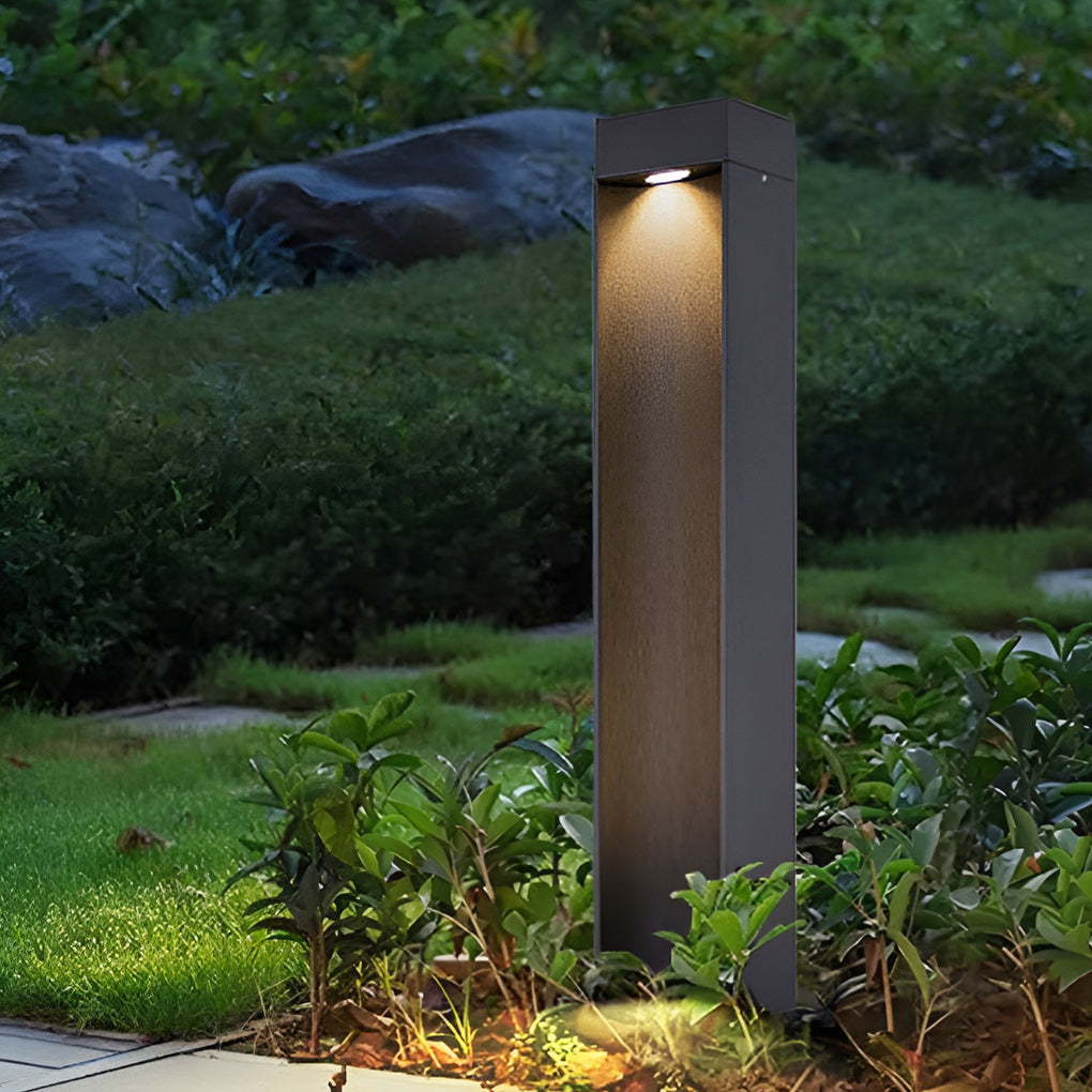 Bollard LED Lights Modern Black Outdoor Lawn Light