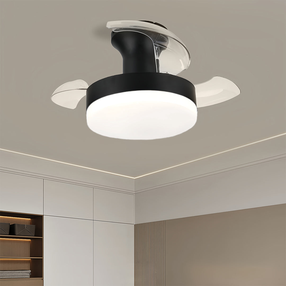 LED Ceiling Fans with Lights Stepless Dimming Silent Motor Lamp