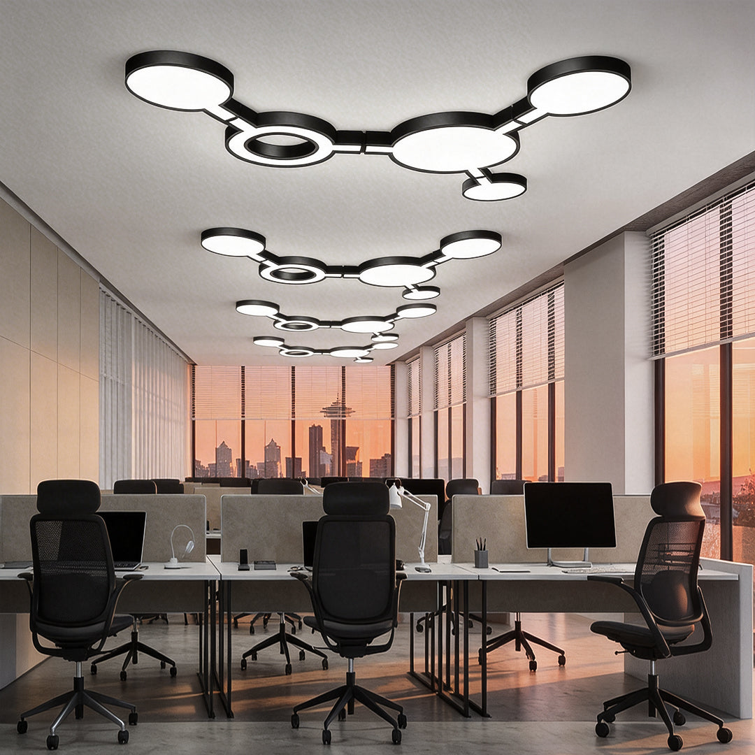 LED Chandelier Modern Geometric Metal Crop Circles Ceiling Light