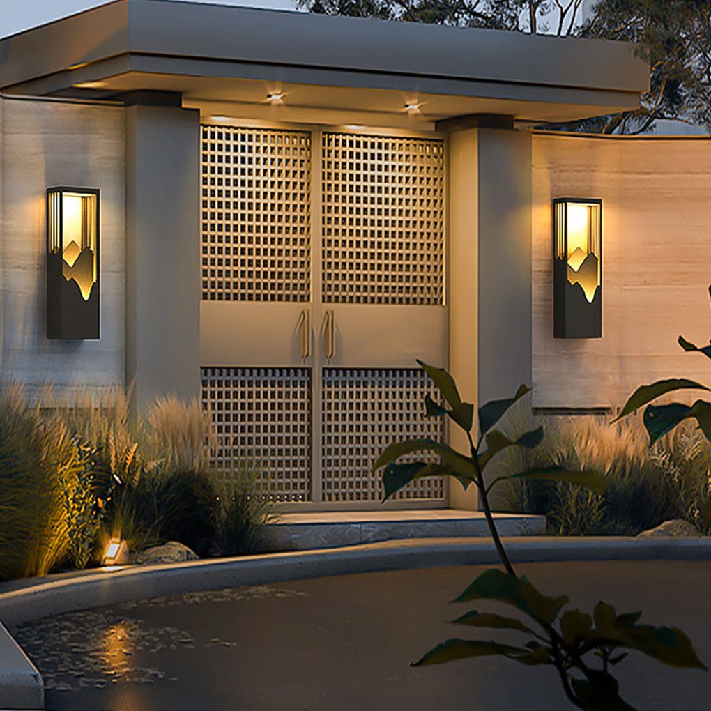 [Open-Box]Mountain Scenery LED up Down Lighting Waterproof Solar Wall Lamp Porch Lights