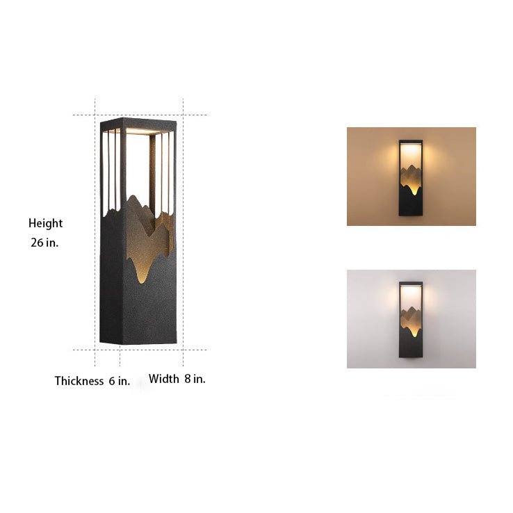 [Open-Box]Mountain Scenery LED up Down Lighting Waterproof Solar Wall Lamp Porch Lights