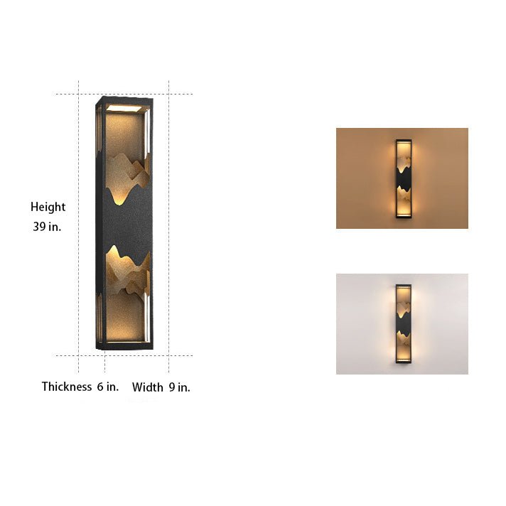 [Open-Box]Mountain Scenery LED up Down Lighting Waterproof Solar Wall Lamp Porch Lights