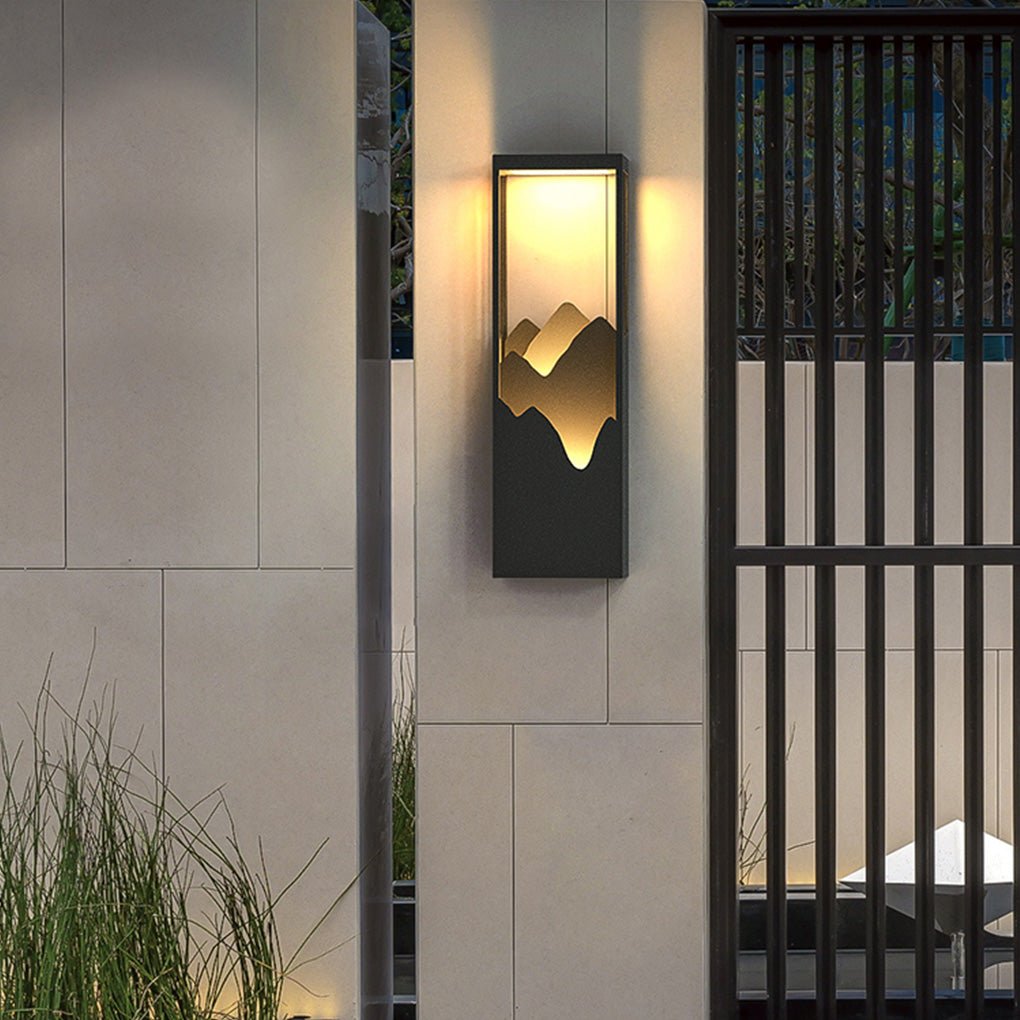[Open-Box]Mountain Scenery LED up Down Lighting Waterproof Solar Wall Lamp Porch Lights