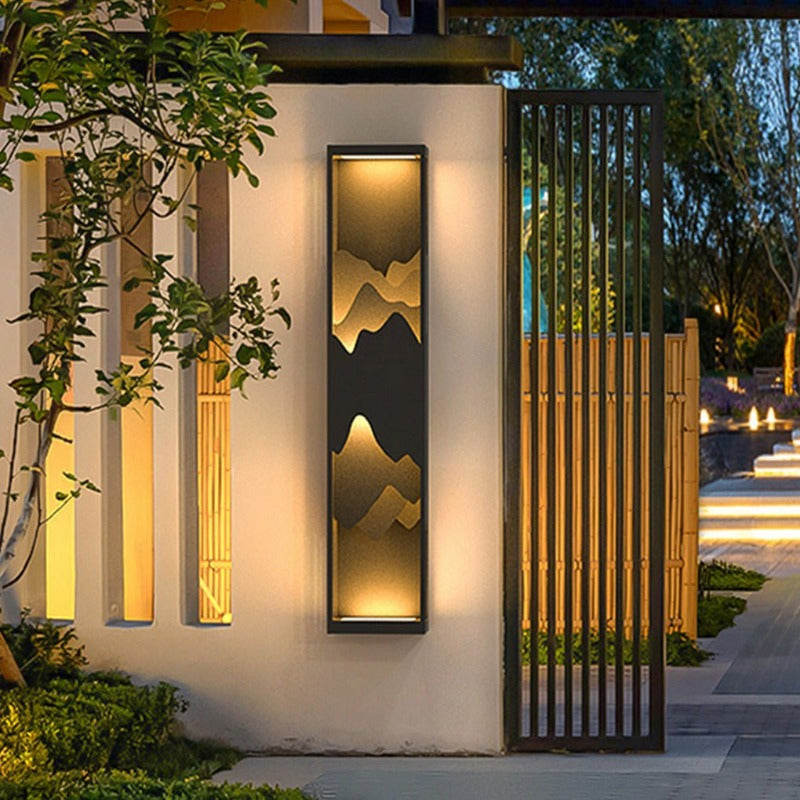 [Open-Box]Mountain Scenery LED up Down Lighting Waterproof Solar Wall Lamp Porch Lights