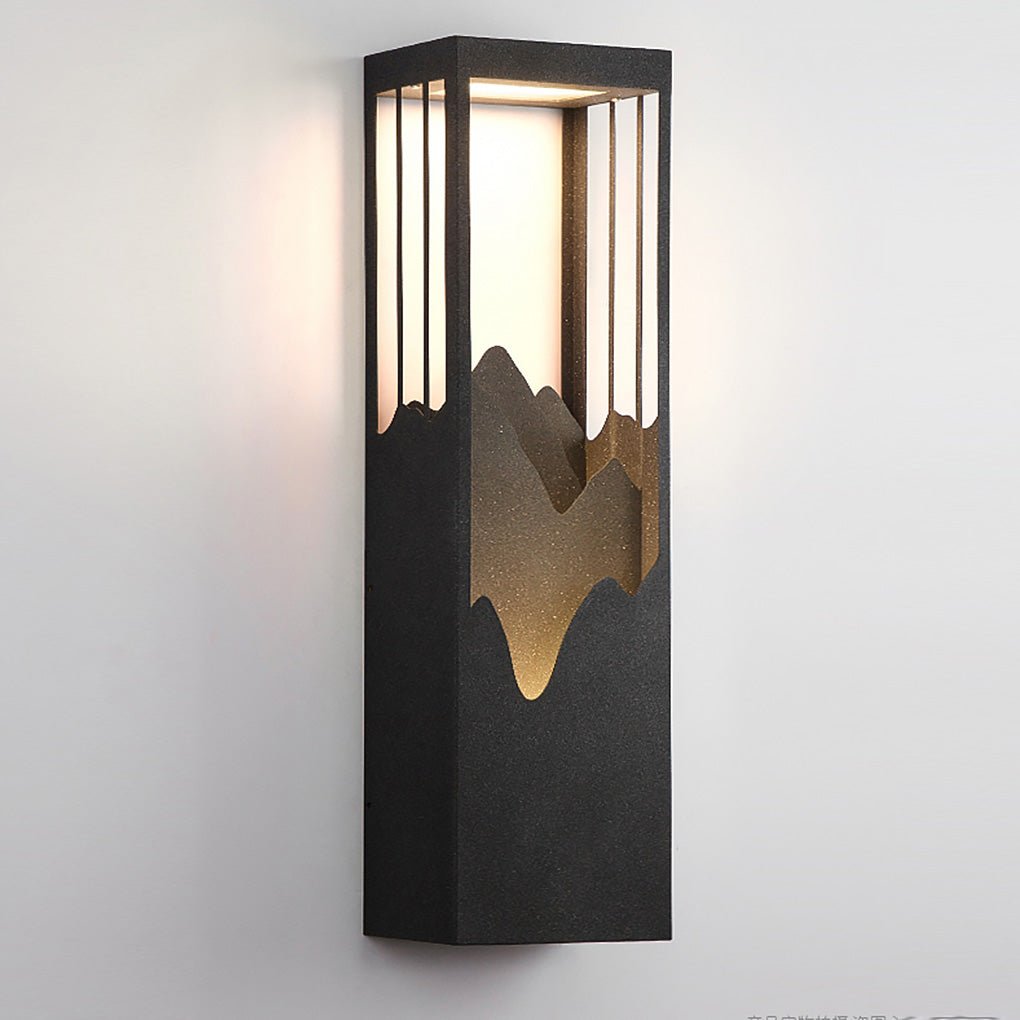 [Open-Box]Mountain Scenery LED up Down Lighting Waterproof Solar Wall Lamp Porch Lights
